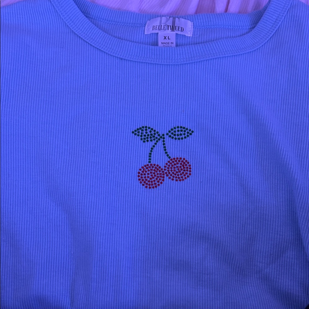 Kids Long Sleeve Blue Cherry Tee